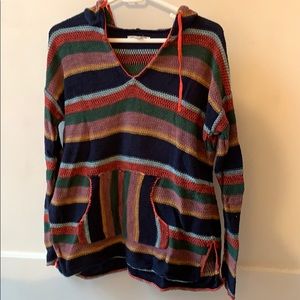 Striped sweater with hood